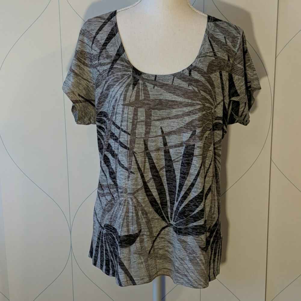 Floral Black & Gray Shirt